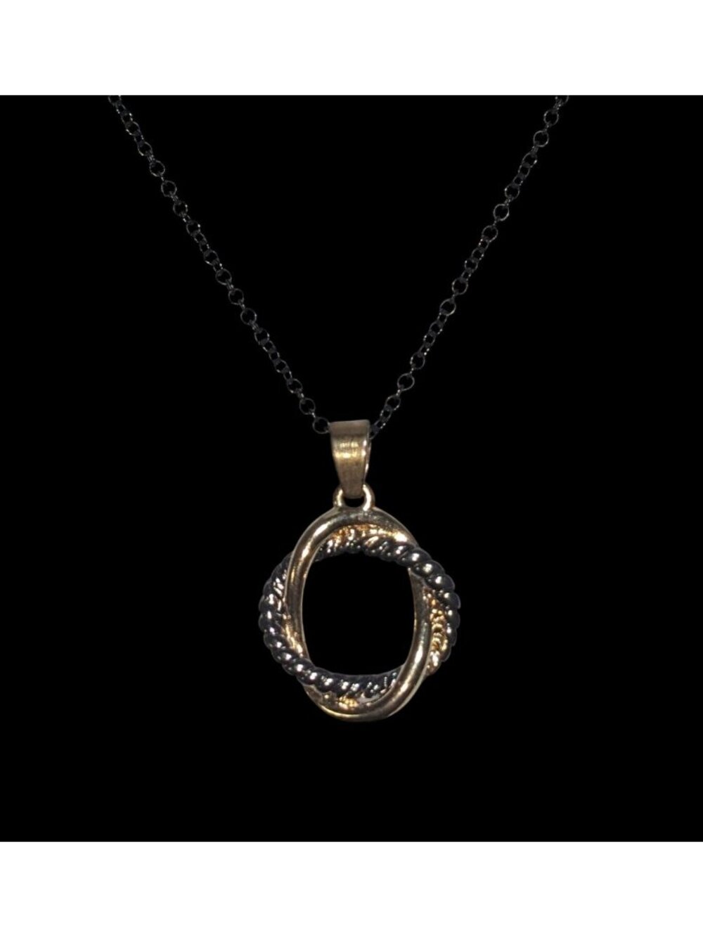 Charming Charlie Knot Pendant Necklace Braided Silver Gold Y2K